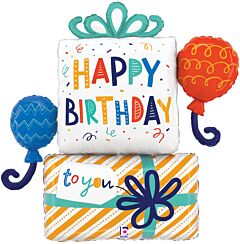 35in Betallic Happy Birthday Gift Balloon