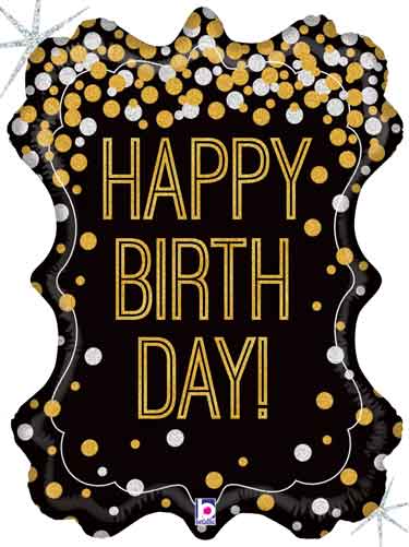34" Gold Dots Birthday Frame