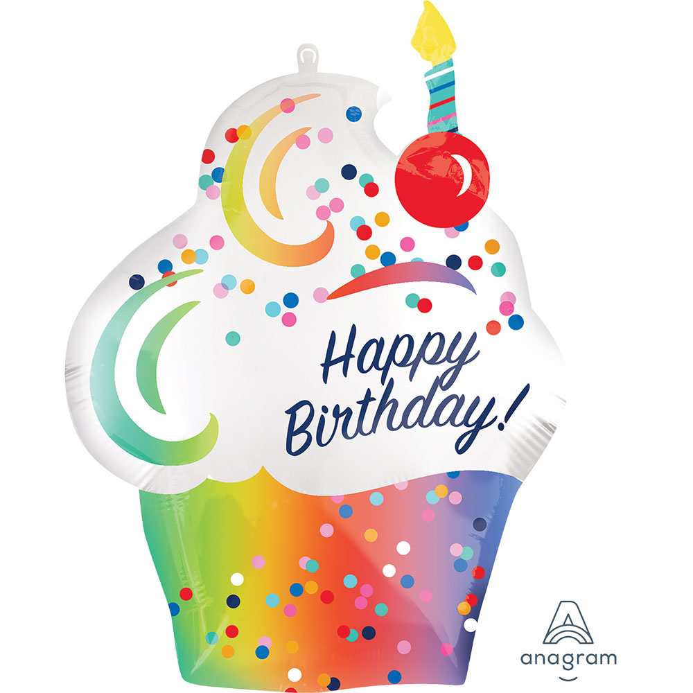 27″ Satin Cupcake Shape – Mylar Foil Balloon