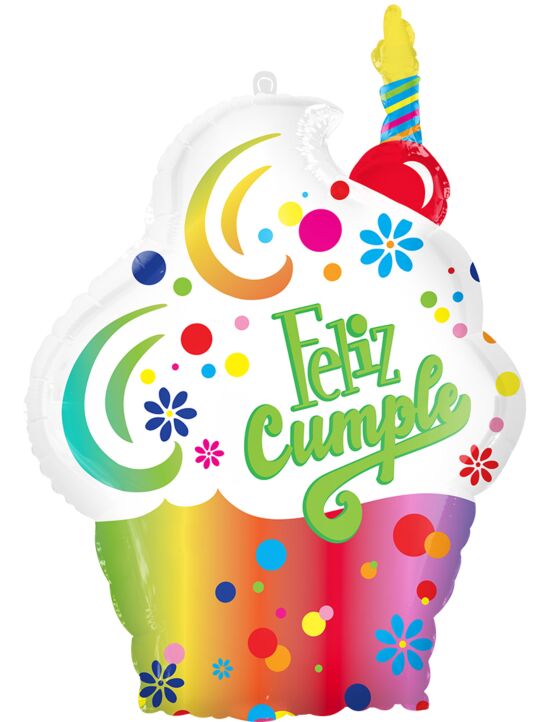 27" Jumbo Supershape Feliz Cumpleaños Puntos (Spanish) Foil Balloon