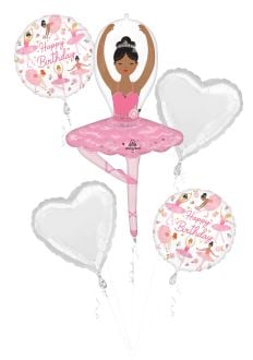 Bouquet Ballerina Girl Birthday Light Skin Balloon