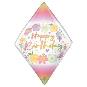 Anglez Happy Birthday Flower Foil