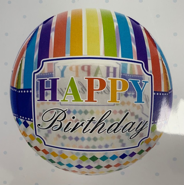 Rainbow Stripes Happy Birthday Foil