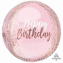16" Blush Birthday Orbz Foil Balloon