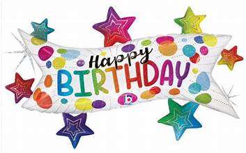 Happy Birthday Banner Stars 37″ Balloon
