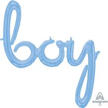 32″ SCRIPT PHRASE: "BOY" - PASTEL BLUE (AIR-FILL ONLY)