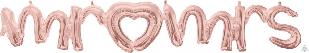 Script Phrase Mr & Mrs Rose Gold