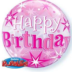 Pink Happy Birthday Bubble