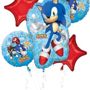 Sonic the Hedgehog 2 Foil Balloon Bouquet, 5pc