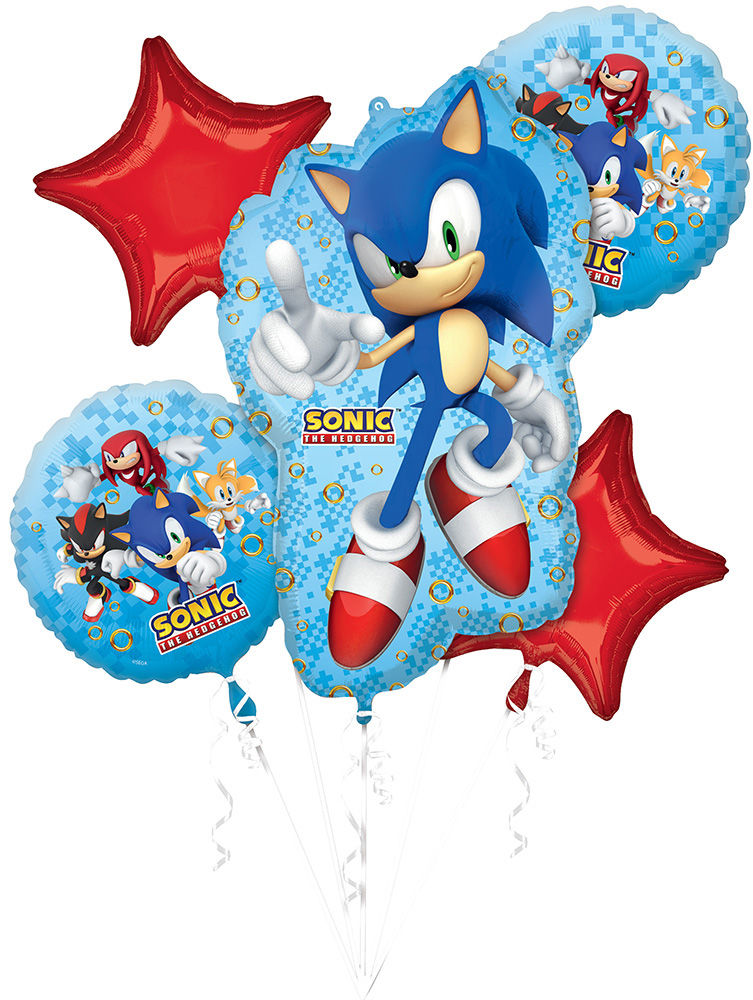 Sonic the Hedgehog 2 Foil Balloon Bouquet, 5pc