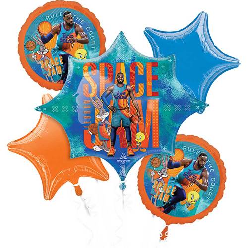 Space Jam 2 Foil Balloon Bouquet, 5pc
