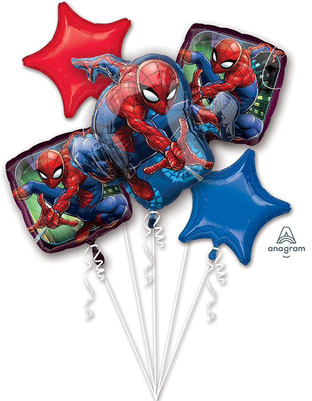 Spider-Man Webbed Wonder Balloon Bouquet 5pc
