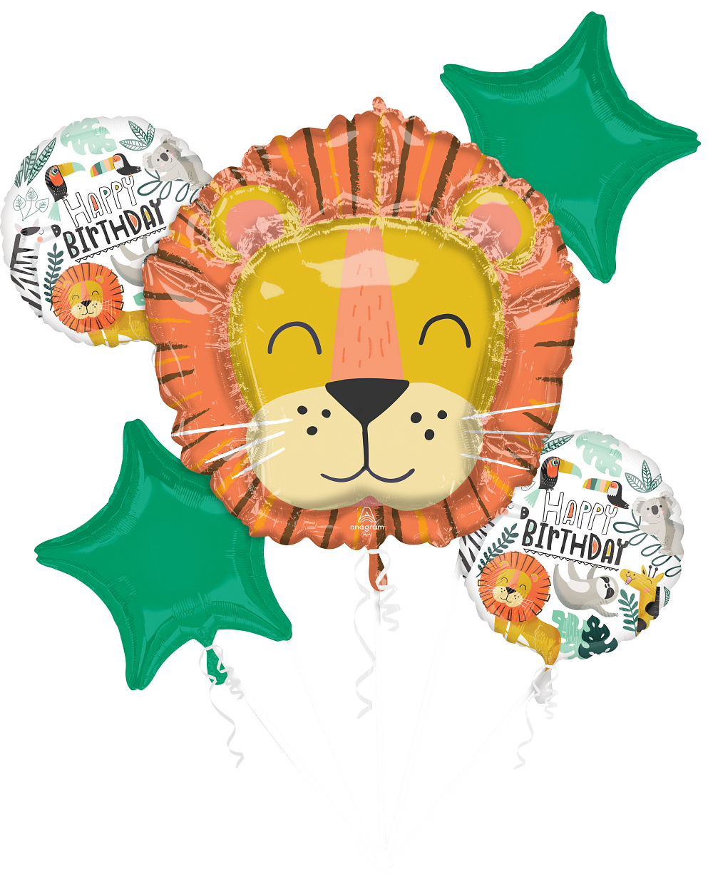 Get Wild Jungle Foil Balloon Bouquet, 5pc